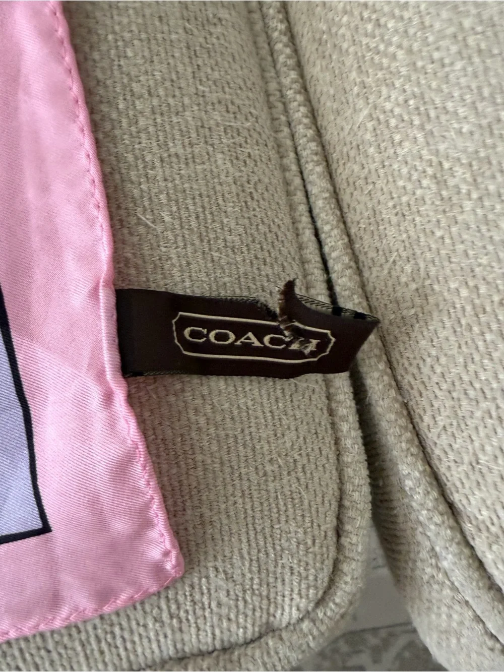 Coach Pink & Purple Handbag Print Silk Scarf - Picture 3 of 4